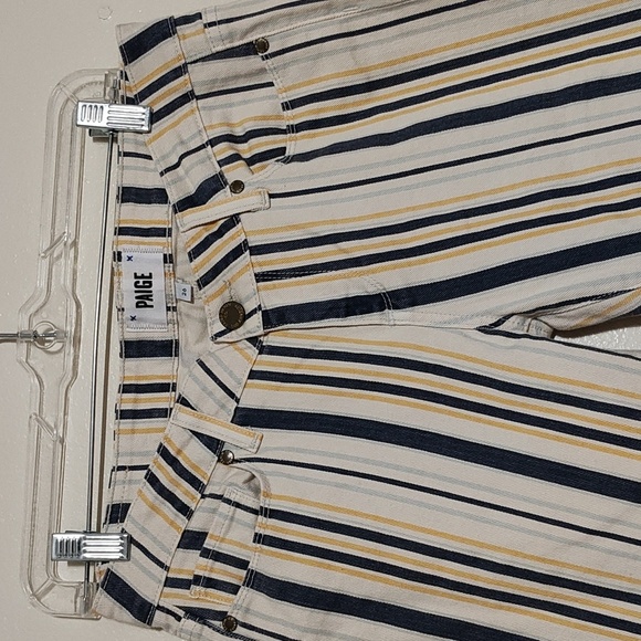 PAIGE Denim Jimmy Jimmy Skinny Cabana Blue stripe pants - Size 26 - Picture 6 of 12